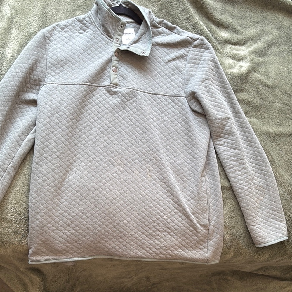 Sonoma Gray Quilted Sweatshirt Hoodie